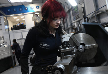 Apprentice Annabelle Wood, aged 16, is broadening her skill set at In-Comm Training’s new Telford academy